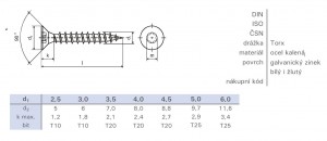 TX Csavar 4x70 cink fehér T20