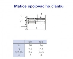 Anya összekötő elemhez M6x30mm nikkel