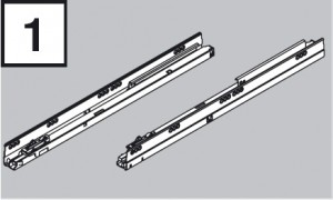 BLUM 576.6501B fióksín Tandembox 650mm 65kg J+B