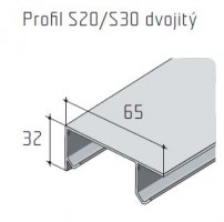 S-S20/30 alu profil dupla 6m elox